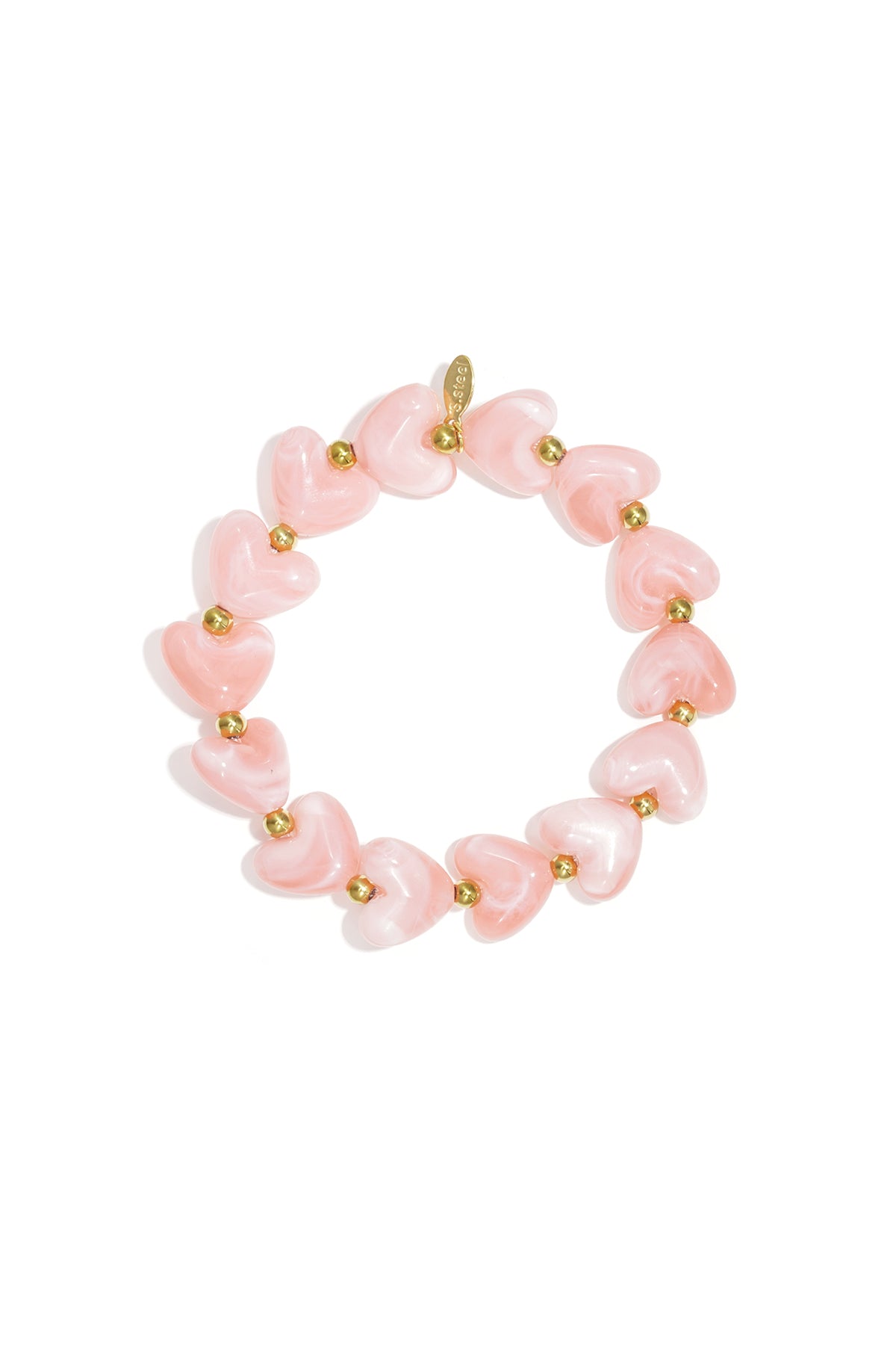 Elastic heart beaded bracelet