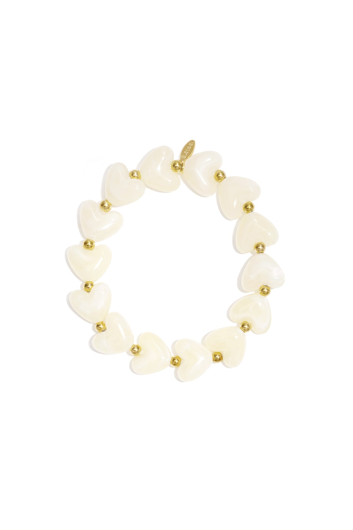 Elastic heart beaded bracelet
